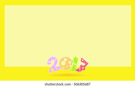 Happy New Year 2017 geometric modern design for printing on card paper fabric poster carpet and book cover, Vector type in colorful gradient tone on yellow background