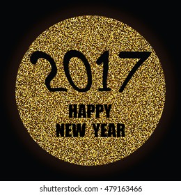 Happy New Year 2017 gold glitter