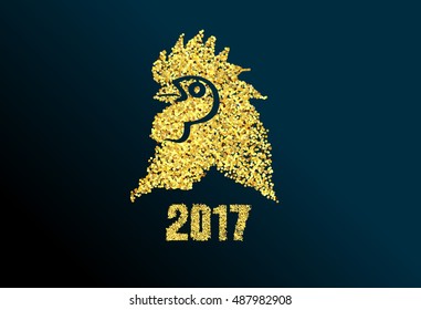 Happy new year 2017 with gold