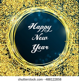 Happy new year 2017 with gold