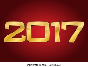 Happy New Year 2017. gold