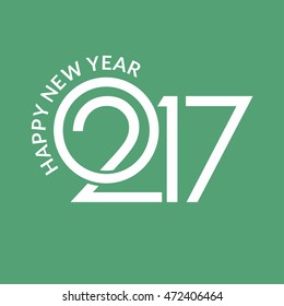 Happy new year 2017 Green Background