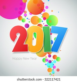 Happy new year 2017 greeting card, Design background with colorful bubbles, Vector illustration eps10.