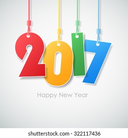 Happy new year 2017 greeting card, Vector illustration eps10