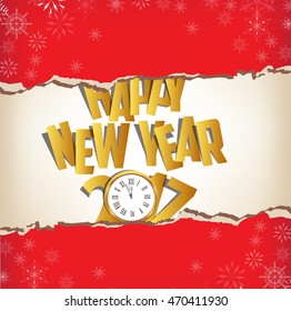 Happy New Year 2017 greeting card