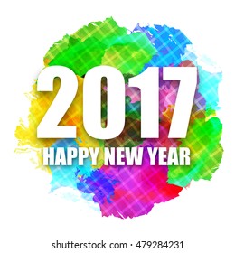 Happy New Year 2017 greeting design with abstract grunge backgrount