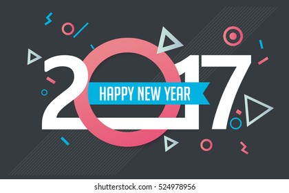 Happy New year 2017 greeting card background. Vector illustration.Wallpaper.New year eve.flyers, invitation, posters, brochure, banners, calendar