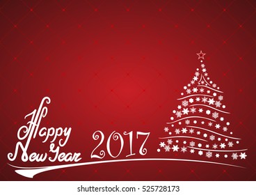 Happy New Year 2017 Greeting Card and lettering