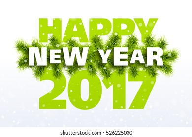 Happy New Year 2017 greeting card