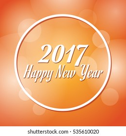 happy new year 2017 greeting card blurred background