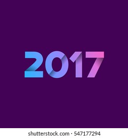 Happy new year 2017 greeting card design