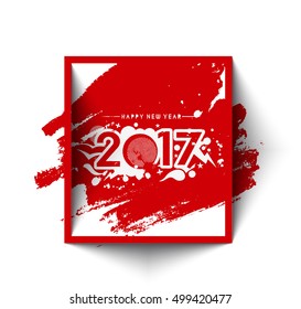 Happy new year 2017 Grunge Frame  Vector Design Background