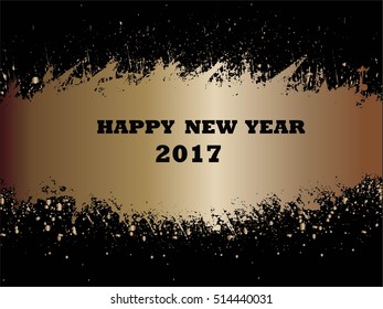 Happy new year 2017 Grunge text design. Vector illustration.