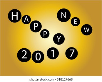 Happy new year 2017 Grunge text design. Vector illustration. 