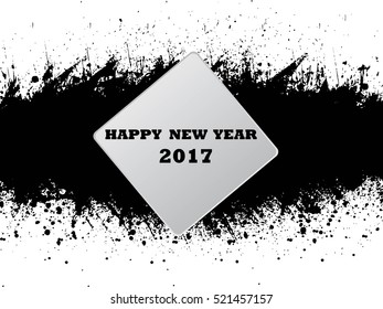 Happy new year 2017 Grunge text design. Vector illustration. 