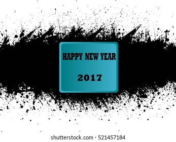 Happy new year 2017 Grunge text design. Vector illustration. 