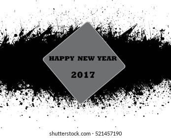 Happy new year 2017 Grunge text design. Vector illustration. 