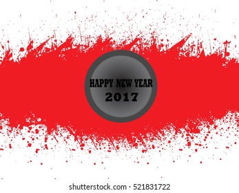 Happy new year 2017 Grunge text design. Vector illustration. 
