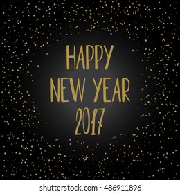 Happy New Year 2017, Hand calligraphy, lettering