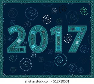 Happy New Year 2017 handmade. 