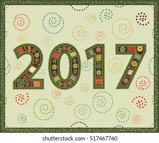 Happy New Year 2017 handmade. 