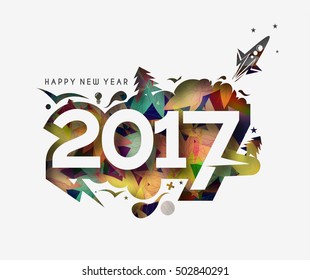 Happy new year 2017 Holiday Vector Illustration background