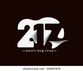 Happy new year 2017 - New Year Holiday design elements for holiday cards,  calendar banner poster for decorations, Vector Illustration Background.