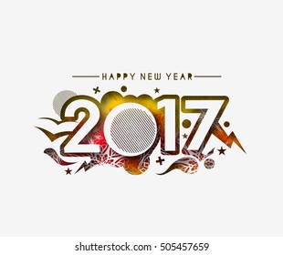 Happy new year 2017 - New Year Holiday design elements for holiday cards, for decorations Vector Illustration background