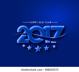 Happy new year 2017 - New Year Holiday design elements for holiday cards, for decorations Vector Illustration background