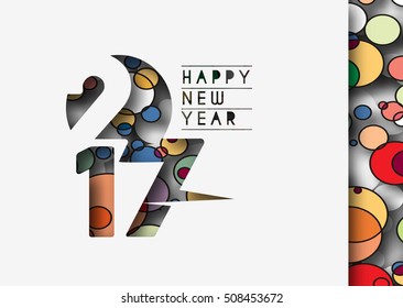 Happy new year 2017 - New Year Holiday design elements for holiday cards, for decorations Vector Illustration background