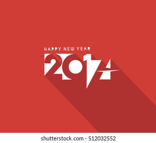 Happy new year 2017 New Year Holiday Flat design elements for holiday cards, for decorations Vector Illustration background