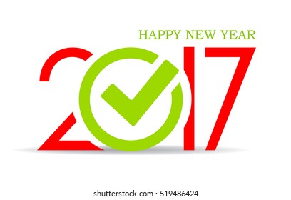 Happy new year 2017 icon vector illustration isolated on white background