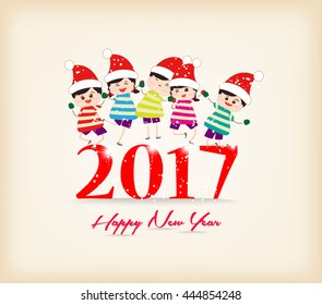happy new year 2017 with kids funny