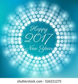 happy new year 2017 with lens flare. Vector illustration