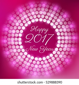 happy new year 2017 with lens flare. Vector illustration