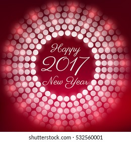 happy new year 2017 with lens flare. Vector illustration