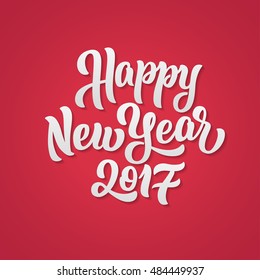 Happy New Year 2017 lettering text Illustration