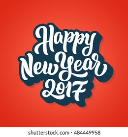Happy New Year 2017 lettering text Illustration