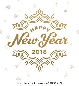 Happy new year 2017 lettering greeting card design