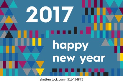 Happy New Year 2017. Modern geometric design.