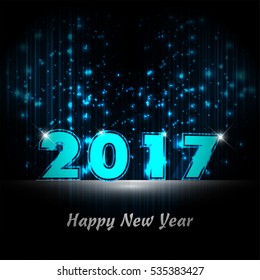 happy new year 2017 with neon background
