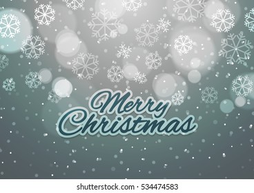 Happy New Year 2017 on Night Lights Background, Vector Illustration
