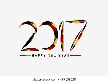 Happy new year 2017 Peel-off Text Vector Design Background