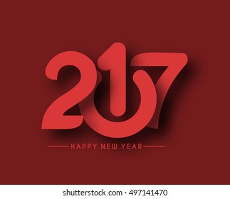 Happy new year 2017 Peel-off Text Vector Design Background