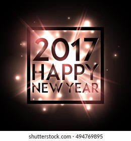 Happy New Year 2017. Poster with abstract light. 