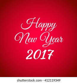 Happy new year 2017 red background
