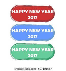 Happy New Year 2017 in Retro RGB Color