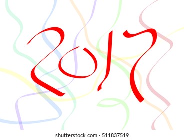 Happy New Year 2017 - Ribbon Design