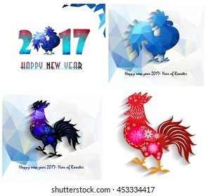 Happy New Year 2017 year of rooster collection