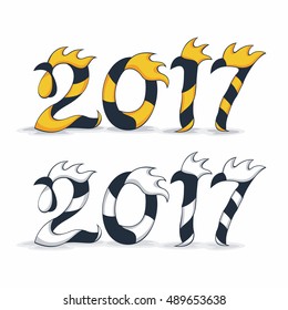 Happy new year 2017 with rooster